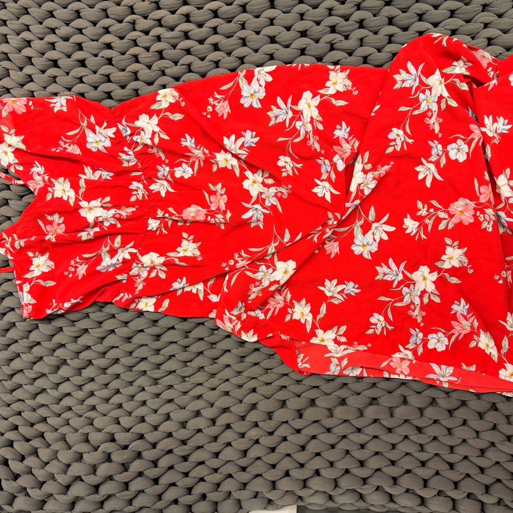 Floral Red Dress